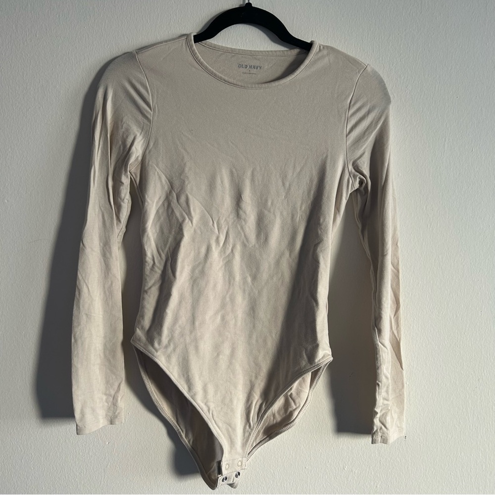 Old Navy Beige Long Sleeve Bodysuit